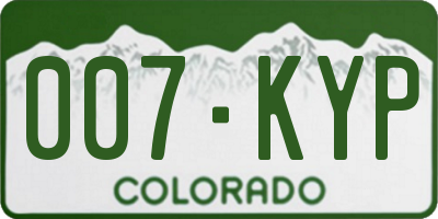 CO license plate 007KYP