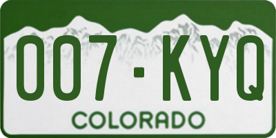 CO license plate 007KYQ