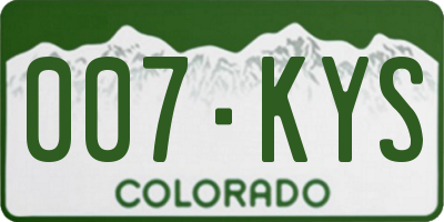 CO license plate 007KYS