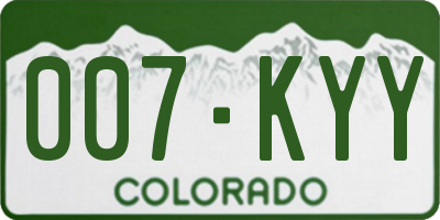 CO license plate 007KYY