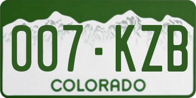 CO license plate 007KZB