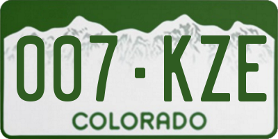 CO license plate 007KZE