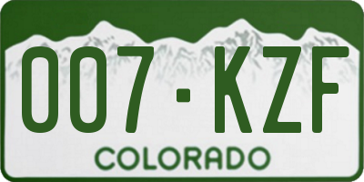 CO license plate 007KZF