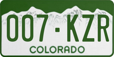 CO license plate 007KZR