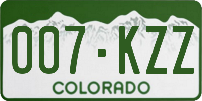 CO license plate 007KZZ