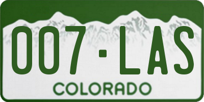 CO license plate 007LAS