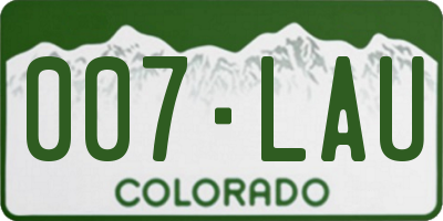 CO license plate 007LAU