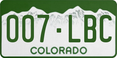 CO license plate 007LBC