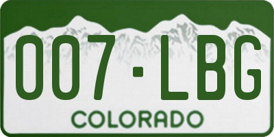 CO license plate 007LBG