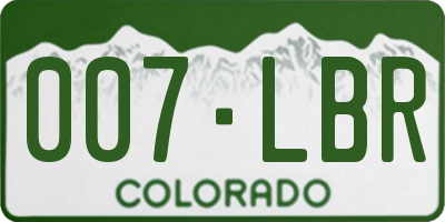 CO license plate 007LBR