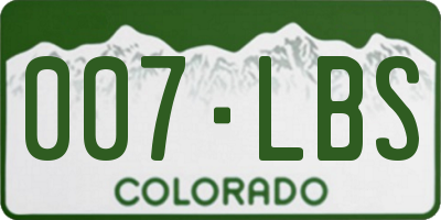 CO license plate 007LBS