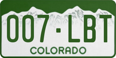 CO license plate 007LBT