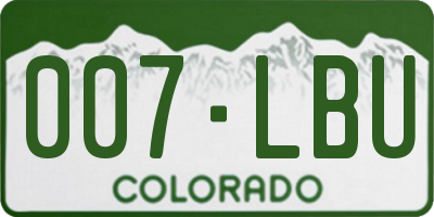 CO license plate 007LBU