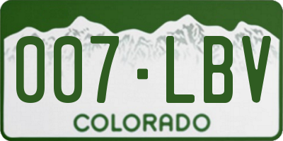 CO license plate 007LBV