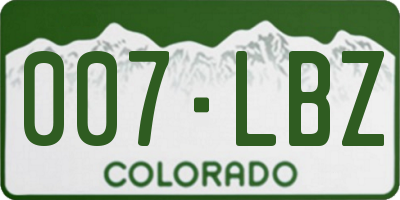 CO license plate 007LBZ