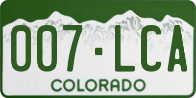 CO license plate 007LCA