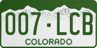 CO license plate 007LCB