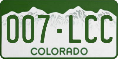 CO license plate 007LCC