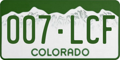 CO license plate 007LCF