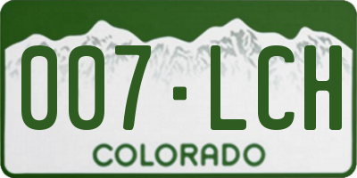 CO license plate 007LCH