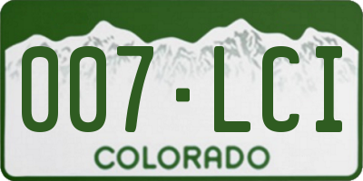 CO license plate 007LCI