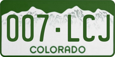 CO license plate 007LCJ