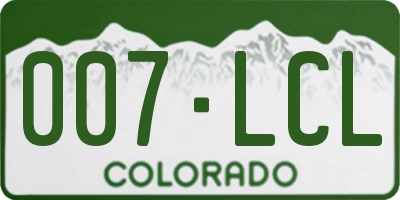 CO license plate 007LCL