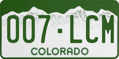 CO license plate 007LCM