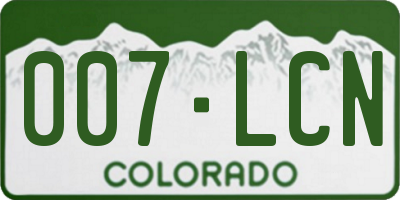 CO license plate 007LCN