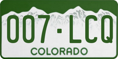 CO license plate 007LCQ