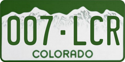 CO license plate 007LCR