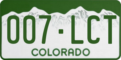 CO license plate 007LCT