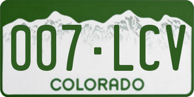 CO license plate 007LCV