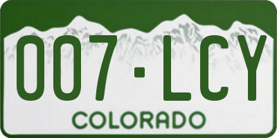 CO license plate 007LCY