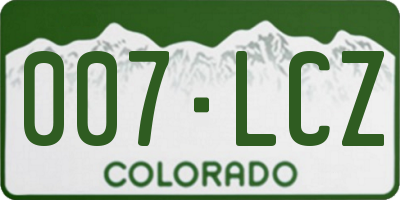CO license plate 007LCZ