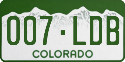 CO license plate 007LDB