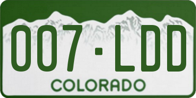 CO license plate 007LDD