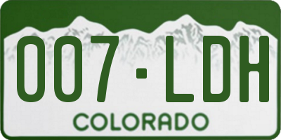 CO license plate 007LDH