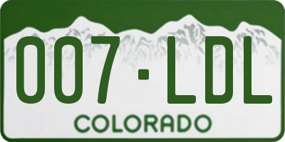 CO license plate 007LDL