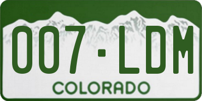 CO license plate 007LDM
