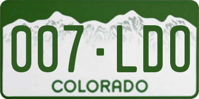 CO license plate 007LDO