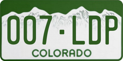CO license plate 007LDP