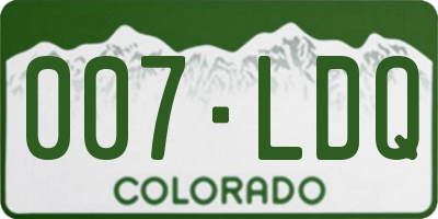 CO license plate 007LDQ