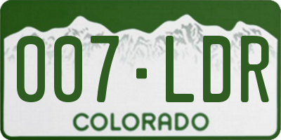 CO license plate 007LDR