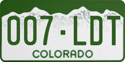 CO license plate 007LDT