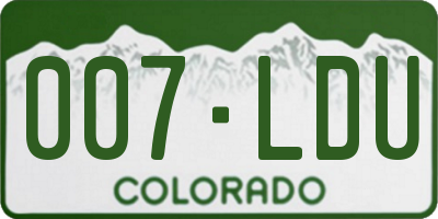 CO license plate 007LDU