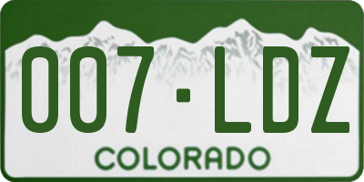 CO license plate 007LDZ