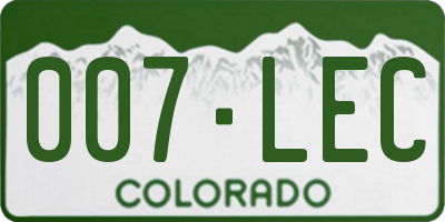 CO license plate 007LEC