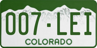 CO license plate 007LEI