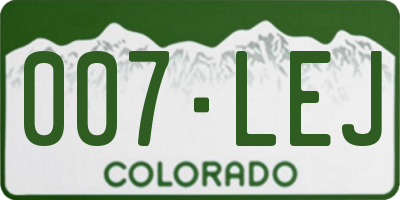 CO license plate 007LEJ